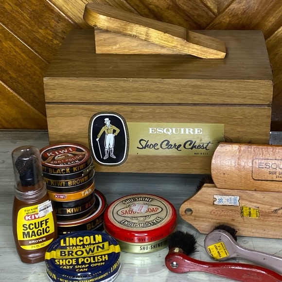 Vintage Shoe Shine Chest by Esquire - Picture 2 of 11